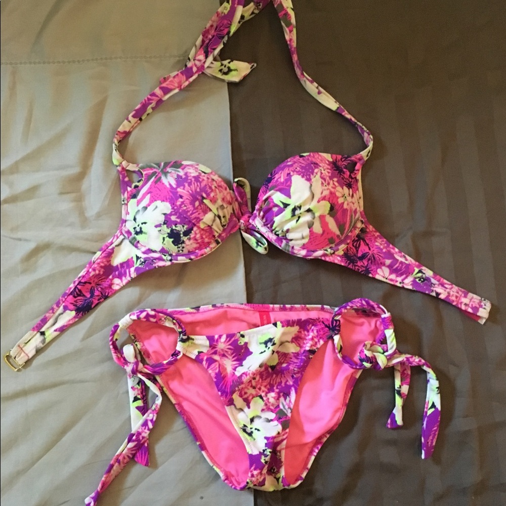 Victoria’s Secret neon floral bikini set small